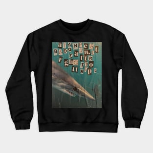 Shark Word Vomit Collage by Courtney Graben Crewneck Sweatshirt